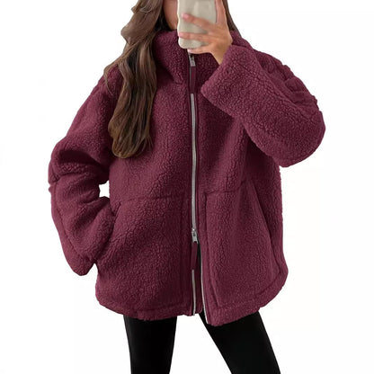 Classic Zip-Up Fleece Coat – Warm, Stylish, and Versatile