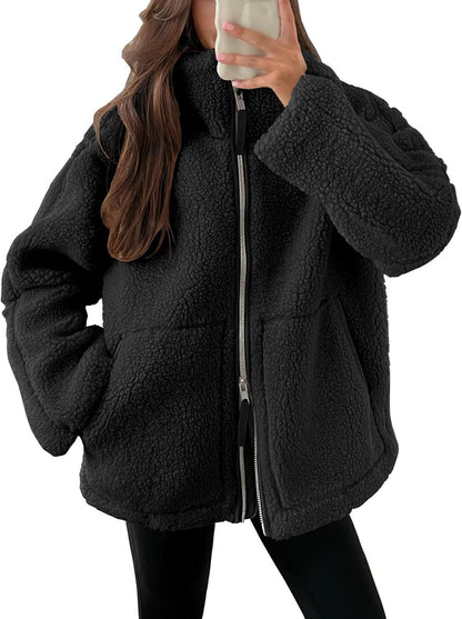 Classic Zip-Up Fleece Coat – Warm, Stylish, and Versatile