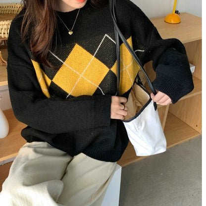 Geometric Pattern Casual Sweater – Cozy, Stylish, and Unique