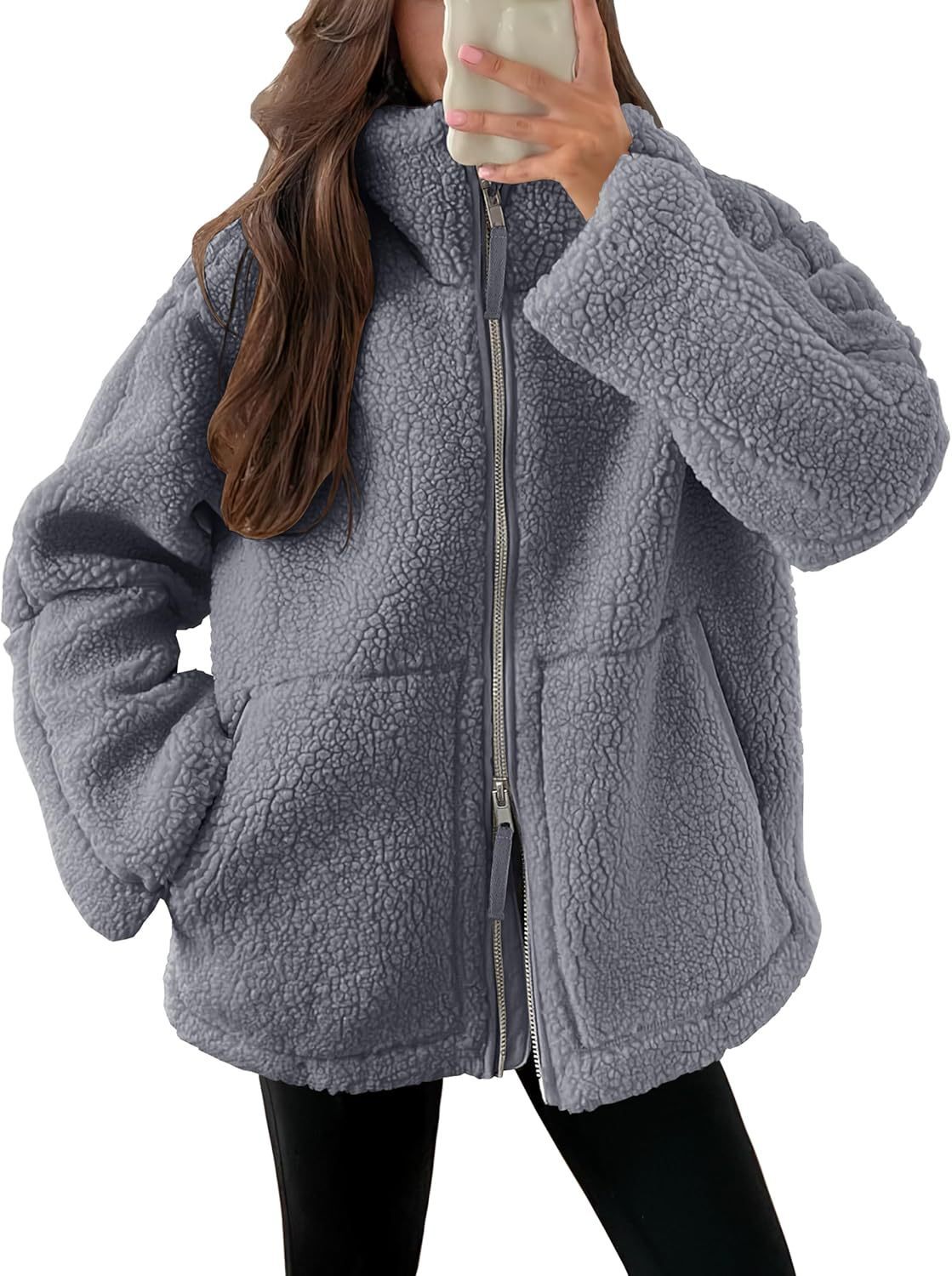 Classic Zip-Up Fleece Coat – Warm, Stylish, and Versatile