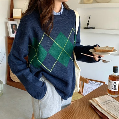 Geometric Pattern Casual Sweater – Cozy, Stylish, and Unique