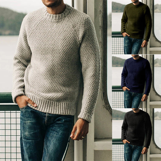 Casual Knit Round Neck Sweater