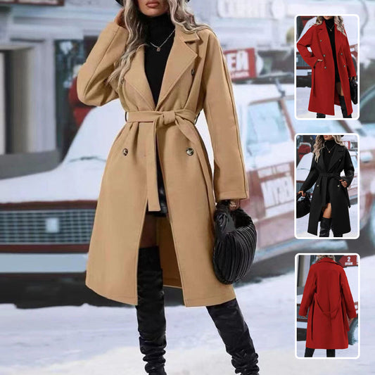 Classic Belted Double-Breasted Trench Coat