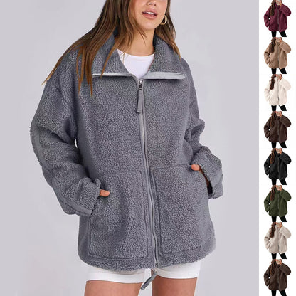 Classic Zip-Up Fleece Coat – Warm, Stylish, and Versatile