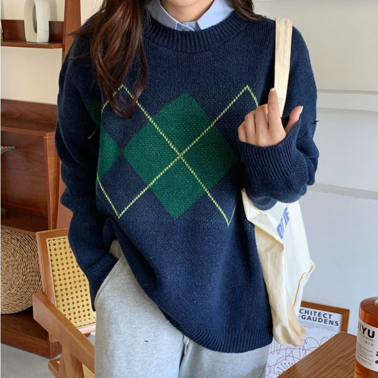 Geometric Pattern Casual Sweater – Cozy, Stylish, and Unique