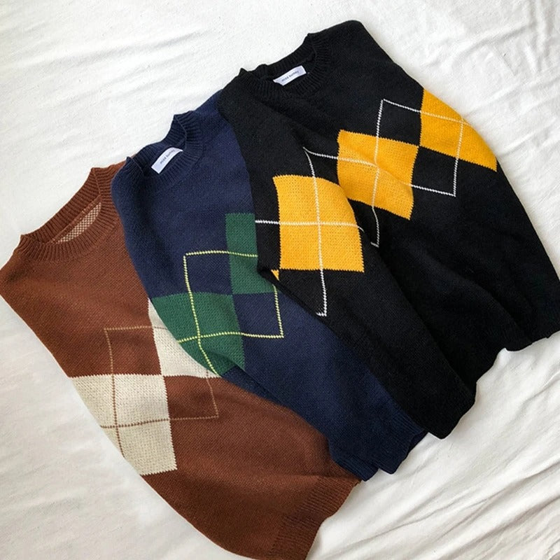 Geometric Pattern Casual Sweater – Cozy, Stylish, and Unique